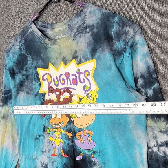 Nickelodeon Rugrats T-Shirt Womens 2XL Blue Reckless Duo BFF Long Sleeve Crop - Picture 6 of 12